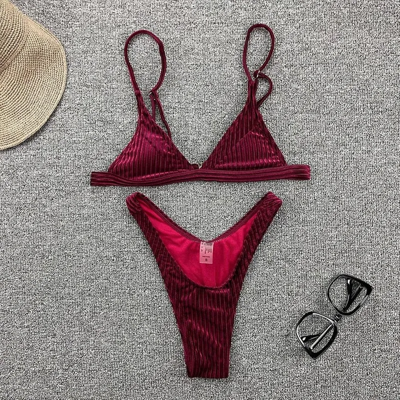 Luscious Velvet Bikini Set