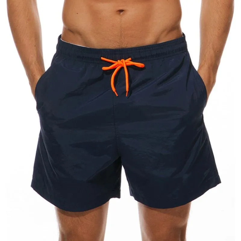 Men's Quick Dry Swim Shorts Drawstring Elastic Waist Side Pockets Beach Volleyball